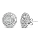 14K Gold 1 3/8 Cttw Diamond Cluster and Double Halo Stud Earring (G-H Color, SI1-SI2 Clarity)-2
