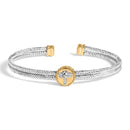 18K Yellow Gold Plated .925 Sterling Silver Diamond Accent Dragonfly Medallion Bangle Bracelet (I-J Color, SI1-SI2 Clarity) - 7.75 Inches-1