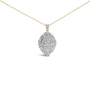 14K White and Yellow Gold 2.00 Cttw Diamond Cluster Pear Shaped Pendant Necklace (G-H Color, SI2-I1 Clarity) -20" Inches-1