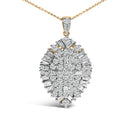 14K White and Yellow Gold 2.00 Cttw Diamond Cluster Pear Shaped Pendant Necklace (G-H Color, SI2-I1 Clarity) -20" Inches-2