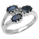 1.44 Carat Genuine Blue Sapphire .925 Sterling Silver Ring-1