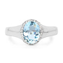 2.63 Carat Genuine  Blue Topaz and White Topaz .925 Sterling Silver Ring-3