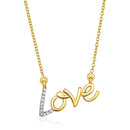 14k Yellow Gold 18 inch Necklace with Gold and Diamond Love Symbol-3