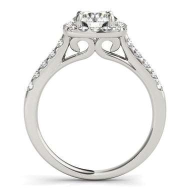 Square Shape Halo Diamond Engagement Ring in 14k White Gold (1 1/2 cttw) - 0