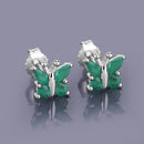 0.88 Carat Genuine Emerald .925 Sterling Silver Earrings-4