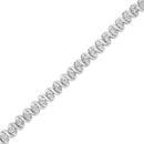 .925 Sterling Silver 1/3 Cttw Miracle-Set Diamond "S" Link Tennis Bracelet (I-J Color, I3 Clarity) - Size 7.25"-3