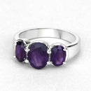 3.20 Carat Genuine Amethyst .925 Sterling Silver Ring-4