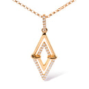 14K Yellow Gold 1/4 Cttw Diamond Double Triangle Geometric 18" Pendant Necklace (G-H Color, SI1-SI2 Clarity)-2