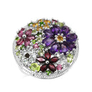 4.02 Carat Genuine Multi Stones .925 Sterling Silver Ring-1