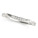 14k White Gold Unique Graduated Style Diamond Wedding Band (1/10 cttw)-1