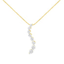 14k Yellow Gold 3.0 cttw Baguette and Brilliant Round-Cut Diamond Journey 18" Pendant Necklace (I-J Color, I2-I3 Clarity)-1