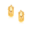 14k Yellow Gold Wide Small Hoop Earrings with Snap Lock-1