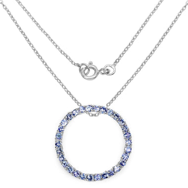 3.00 Carat Genuine Tanzanite .925 Sterling Silver Pendant - 0