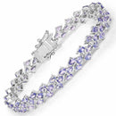 12.04 Carat Genuine Tanzanite .925 Sterling Silver Bracelet-1