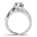 14k White Gold Split Band Round Bypass Diamond Engagement Ring (1 1/8 cttw)-4