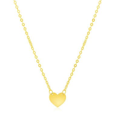 14k Yellow Gold Polished Mini Heart Necklace