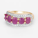 1.74 Carat Genuine Ruby and White Diamond .925 Sterling Silver Ring-4