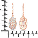 1.04 Carat Genuine Morganite and White Topaz .925 Sterling Silver Earrings-3