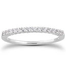 14k White Gold Shared Prong Diamond Wedding Ring Band with Airline Gallery-1