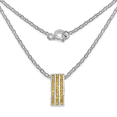 2.16 Carat Genuine Yellow Sapphire .925 Sterling Silver Pendant - 0