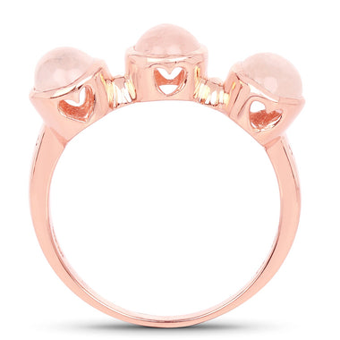 18K Rose Gold Plated 2.88 Carat Genuine Morganite .925 Sterling Silver Ring - 0