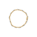 10k Yellow Gold 3.00 Cttw Round-Cut and Baguette-Cut Floral Link 7.25" Bracelet (I-J Color, I1-I2 Clarity)-3