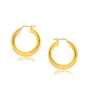 14k Yellow Gold Polished Hoop Earrings (30 mm)-1