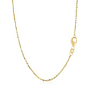 14k Yellow Gold Chain Necklace with a Shiny Flat Bar-2
