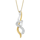 Espira 10K Two-tone Gold 1/5 cttw Diamond Intertwined Swirl Pendant Necklace (J-K, I1-I2)-2