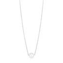 14k White Gold Pearl Solitaire Necklace-3