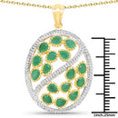 2.24 Carat Genuine Emerald .925 Sterling Silver Pendant-3