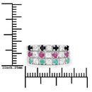 1.44 Carat Genuine Multi Stones .925 Sterling Silver Ring-3