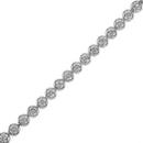 .925 Sterling Silver 1.0 Cttw Diamond Miracle-Plate Open Quatrefoil Flower Circle-Link 7" Tennis Bracelet (I-J color, I3 clarity)-5