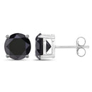 5.41 Carat Genuine Black Diamond 14K White Gold Earrings-2
