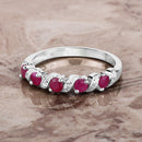0.69 Carat Genuine Ruby and White Topaz .925 Sterling Silver Ring-5