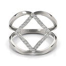 14k White Gold Interlaced Design Diamond Ring (1/5 cttw)-2