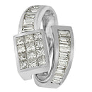 14K White Gold 2 cttw Princess and Baguette Cut Diamond Double Loop Pendant Necklace (G-H, VS1-VS2)-4