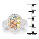 1.54 Carat Genuine Multi Sapphire .925 Sterling Silver Ring-3
