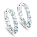 3.80 Carat Genuine Blue Topaz .925 Sterling Silver Earrings-1