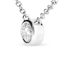 10K White Gold 1/2 Carat Round Brilliant-Cut Diamond Modern Bezel-Set Solitaire 16"-18" Pendant Necklace (H-I Color, SI2-I1 Clarity)-4