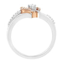 10K Rose Gold over .925 Sterling Silver â…• Cttw Diamond Split Shank Open Heart Cocktail Ring (I-J Color, I2-I3 Clarity)-4