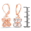 18K Rose Gold Plated 1.88 Carat Genuine Morganite .925 Sterling Silver Earrings-4