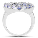 3.96 Carat Genuine Tanzanite .925 Sterling Silver Ring-2