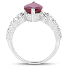 3.56 Carat Genuine Glass Filled Ruby and White Topaz .925 Sterling Silver Ring-2