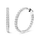 14K White Gold 5.00 Cttw Lab Grown Diamond Inside Out Hoop Earrings (F-G Color, VS1-VS2 Clarity)-2