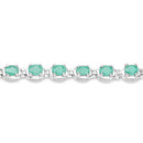 3.78 Carat Genuine Emerald .925 Sterling Silver Bracelet-2
