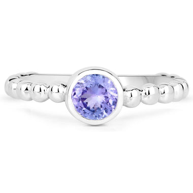0.47 Carat Genuine Tanzanite .925 Sterling Silver Ring - 0
