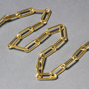 14k Yellow Gold Rounded Paperclip Chain Necklace-4