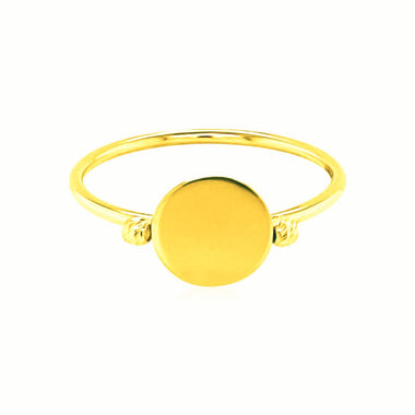 14k Yellow Gold Ring with Polished Oval - 0
