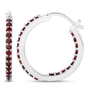 1.92 Carat Genuine Garnet .925 Sterling Silver Earrings-2